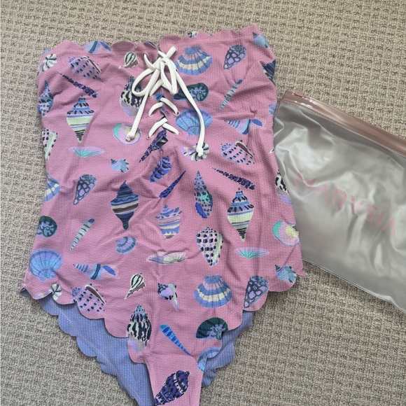 Pink Seashell Print Swimsuit - Picture 1 of 2